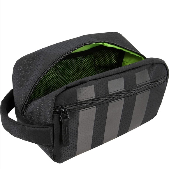 Adidas Toiletry Bag men’s Black/Green NWT - Picture 2 of 8